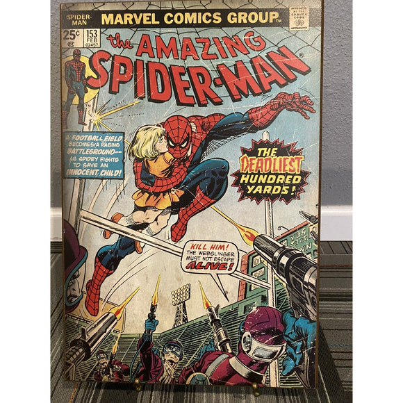 Other - Lot=Spider-Man & Super-Man Comic Book Wooden Wall Plaques 13" x 19"